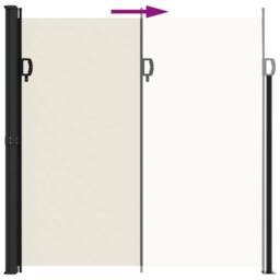 Berkfield Home Retractable Side Awning Cream 200x600 cm - thumbnail 5