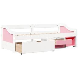 Berkfield Home Beautiful Day Bed with 3 Drawers without Mattress IRUN White&Pink in Pink - thumbnail 6