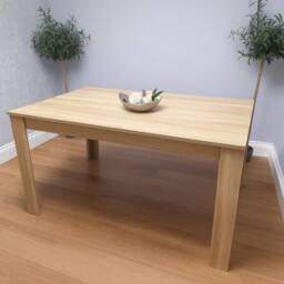 KOSY KOALA Modern Oak Table with 4 Black Velvet Chairs & a Black Velvet Benche - thumbnail 5