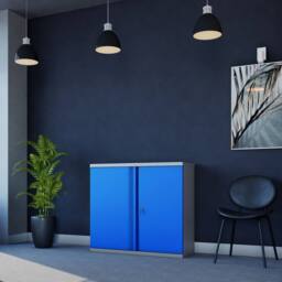 Phoenix Safe Company Stationery Cupboard in Blue with Key Lock, SC1010GBK, 351L - Size: 100 cm - thumbnail 6