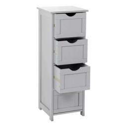 Kelvenix Grey 4-Drawer Free Standing Bathroom Storage Cabinet - thumbnail 3