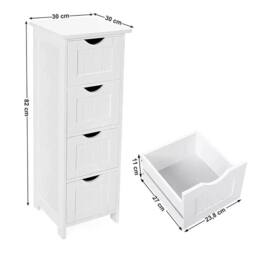 Kelvenix Grey 4-Drawer Free Standing Bathroom Storage Cabinet - thumbnail 2