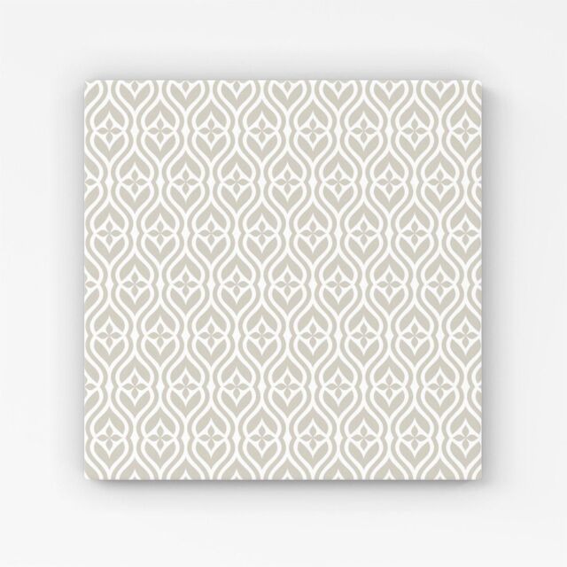 "Warren Reed - Designer Abstract Ornament Pattern Canvas in Grey - Size: W30"" x H30""" - image 1
