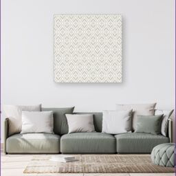 "Warren Reed - Designer Abstract Ornament Pattern Canvas in Grey - Size: W30"" x H30""" - thumbnail 4