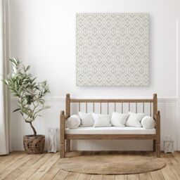 "Warren Reed - Designer Abstract Ornament Pattern Canvas in Grey - Size: W30"" x H30""" - thumbnail 3