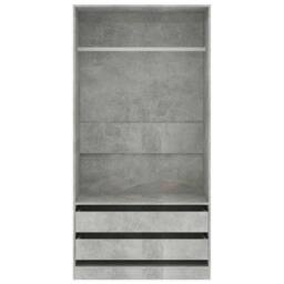 Berkfield Home Wardrobe Concrete Grey 100x50x200 cm Engineered Wood - Size: 100 x 50 x 200 cm - thumbnail 3