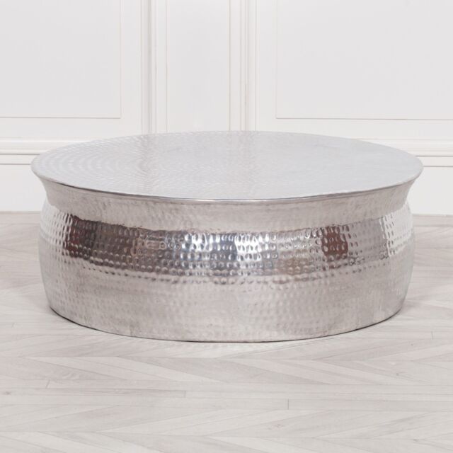 Glasstone Aluminium Round Coffee Table in Metallic Silver - image 1