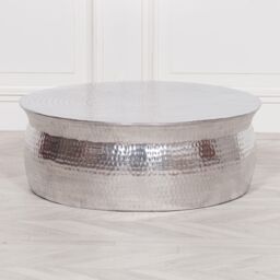 Glasstone Aluminium Round Coffee Table in Metallic Silver