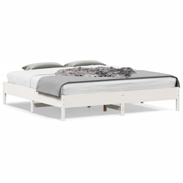 Berkfield Home Bed Frame without Mattress White 180x200 cm Super King Solid Wood Pine - image 1