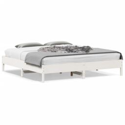 Berkfield Home Bed Frame without Mattress White 180x200 cm Super King Solid Wood Pine - thumbnail 1