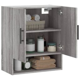 Berkfield Home Wall Cabinet Grey Sonoma 60x31x70 cm Engineered Wood - Size: 60 x 31 x 70 cm - thumbnail 4