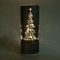 Shatchi 22cm Christmas Decorated Vase Led Grey Glass Vase / Christmas Tree - thumbnail 4