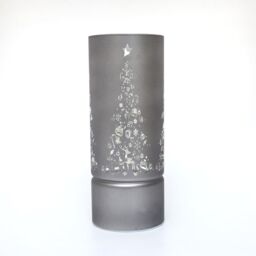 Shatchi 22cm Christmas Decorated Vase Led Grey Glass Vase / Christmas Tree - thumbnail 5