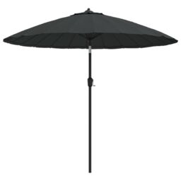 Berkfield Home Outdoor Parasol with Aluminium Pole 270 cm Anthracite in Black - thumbnail 2