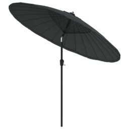 Berkfield Home Outdoor Parasol with Aluminium Pole 270 cm Anthracite in Black - thumbnail 3