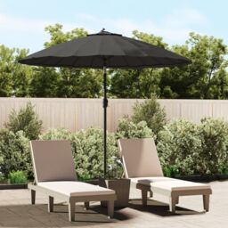 Berkfield Home Outdoor Parasol with Aluminium Pole 270 cm Anthracite in Black - thumbnail 1