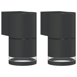 Berkfield Home Outdoor Wall Lights 2pcs Black Die-cast Aluminium - thumbnail 2