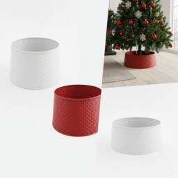 Pegdev Red Rattan Style Christmas Tree Skirt Decorative Base Cover Foldable - thumbnail 4