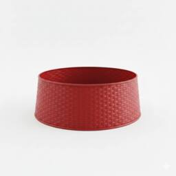 Pegdev Red Rattan Style Christmas Tree Skirt Decorative Base Cover Foldable