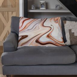 Benjamin Tate Design Pink Rippled Marble Blanket in Natural - Size: 120 cm x 150 cm - thumbnail 2