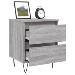 Berkfield Home Bedside Cabinets 2 pcs Grey Sonoma 40x35x50 cm Engineered Wood - Size: 40 x 35 x 50 cm - thumbnail 4
