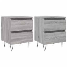 Berkfield Home Bedside Cabinets 2 pcs Grey Sonoma 40x35x50 cm Engineered Wood - Size: 40 x 35 x 50 cm - thumbnail 2