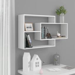 Berkfield Home Wall Shelf High Gloss White 104x20x58.5 cm Engineered Wood - thumbnail 2