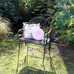 Melody Maison Ornate Black & Gold Metal Garden Chair 92cm X 62cm - Size: 92 cm X 62 cm - thumbnail 4