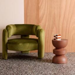 sweeek Side Table End Table Nightstand Metal in Terracotta - thumbnail 3