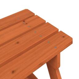 Berkfield Home Picnic Table for 4 Kids with Umbrella Hole Solid Wood Fir in Brown - thumbnail 7