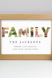 Personalised Memento Company Personalised FAMILY Photo Upload A4 Oak Framed Print in Light Oak - thumbnail 3