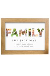 Personalised Memento Company Personalised FAMILY Photo Upload A4 Oak Framed Print in Light Oak - thumbnail 4