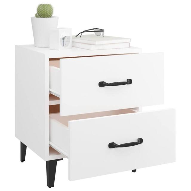 Berkfield Home Decorative Bedside Cabinet White 40x35x47.5 cm - image 1