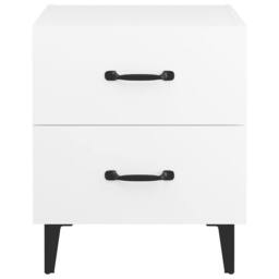 Berkfield Home Decorative Bedside Cabinet White 40x35x47.5 cm - thumbnail 4