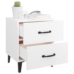 Berkfield Home Decorative Bedside Cabinet White 40x35x47.5 cm - thumbnail 1
