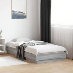 Berkfield Home Bed Frame Frame Grey Sonoma 75x190 cm Small Single Wood - thumbnail 2