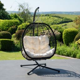 Artemis Home Hebden Garden Hanging Egg Chair in White - thumbnail 1