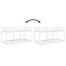 Berkfield Home Breathable Bunk Bed without Mattress White 75x190 cm Steel - thumbnail 8