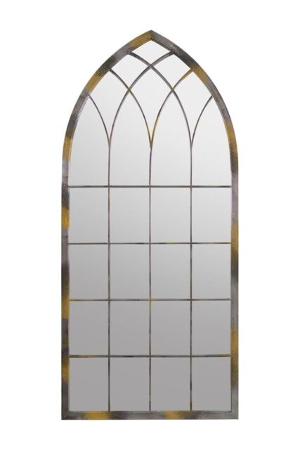 MirrorOutlet Somerley Rustic Arch Full Length Large Metal Garden Mirror 161 x 72 CM in Silver - image 1