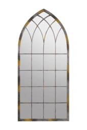 MirrorOutlet Somerley Rustic Arch Full Length Large Metal Garden Mirror 161 x 72 CM in Silver - thumbnail 1