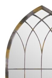 MirrorOutlet Somerley Rustic Arch Full Length Large Metal Garden Mirror 161 x 72 CM in Silver - thumbnail 3