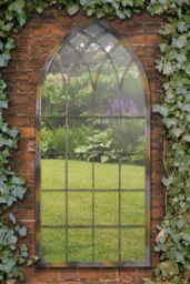 MirrorOutlet Somerley Rustic Arch Full Length Large Metal Garden Mirror 161 x 72 CM in Silver - thumbnail 2