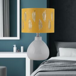 First Choice Lighting Tuscan - White Ceramic Lamp with Ochre Fern Shade - thumbnail 6