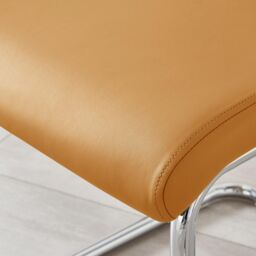 FurnitureboxUK 2x Lorenzo Faux Leather Chrome Dining Chairs in Mustard - thumbnail 7
