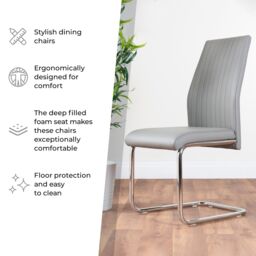 FurnitureboxUK 2x Lorenzo Faux Leather Chrome Dining Chairs in Mustard - thumbnail 5