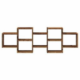 Berkfield Home Wall Shelf Old Wood 129x18x42 cm Engineered Wood in Brown - Size: 129 x 18 x 42 cm - thumbnail 4