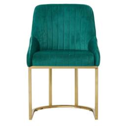 Living and Home Set of 2 Upholstered Dining Chairs in Green - thumbnail 3