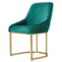 Living and Home Set of 2 Upholstered Dining Chairs in Green - thumbnail 4