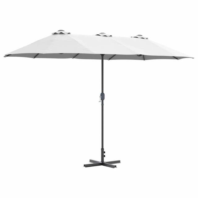 Berkfield Home Garden Parasol Sand 380 x 196 x 235 cm Powder-coated steel in Light Sand - image 1