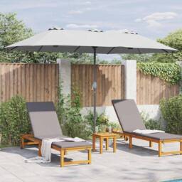 Berkfield Home Garden Parasol Sand 380 x 196 x 235 cm Powder-coated steel in Light Sand - thumbnail 4
